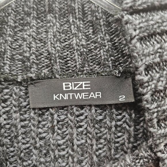 Bize Knitwear Women's Charcoal & Orange Colorblock Cold Shoulder Knit Sweater Si - Picture 7 of 10